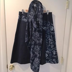China Blue skirt set (do wax printing)